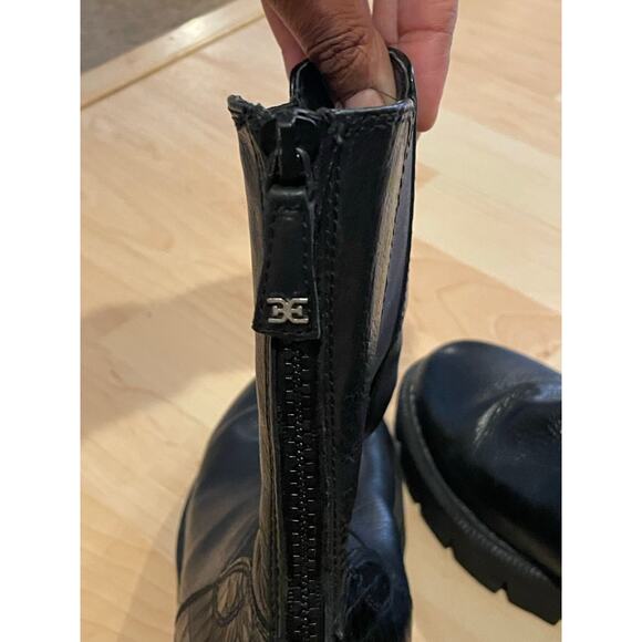 Sam Edleman black leather Goth Grunge Emo boots size 7.5 - Picture 7 of 11